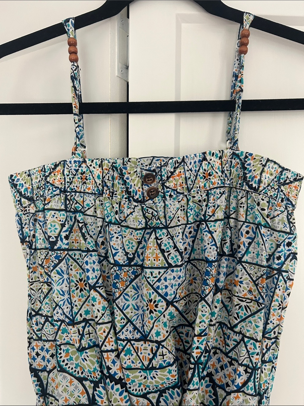 Mavi Multicolor Geometric Print Sundress with Spaghetti Straps - Picture 3 of 9